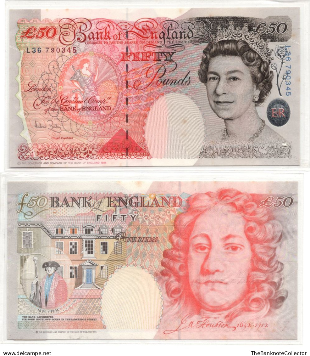 Great Britain 50 Pounds ND1994(2006) QEII P-388 Bailey Sign UNC - 50 Pounds