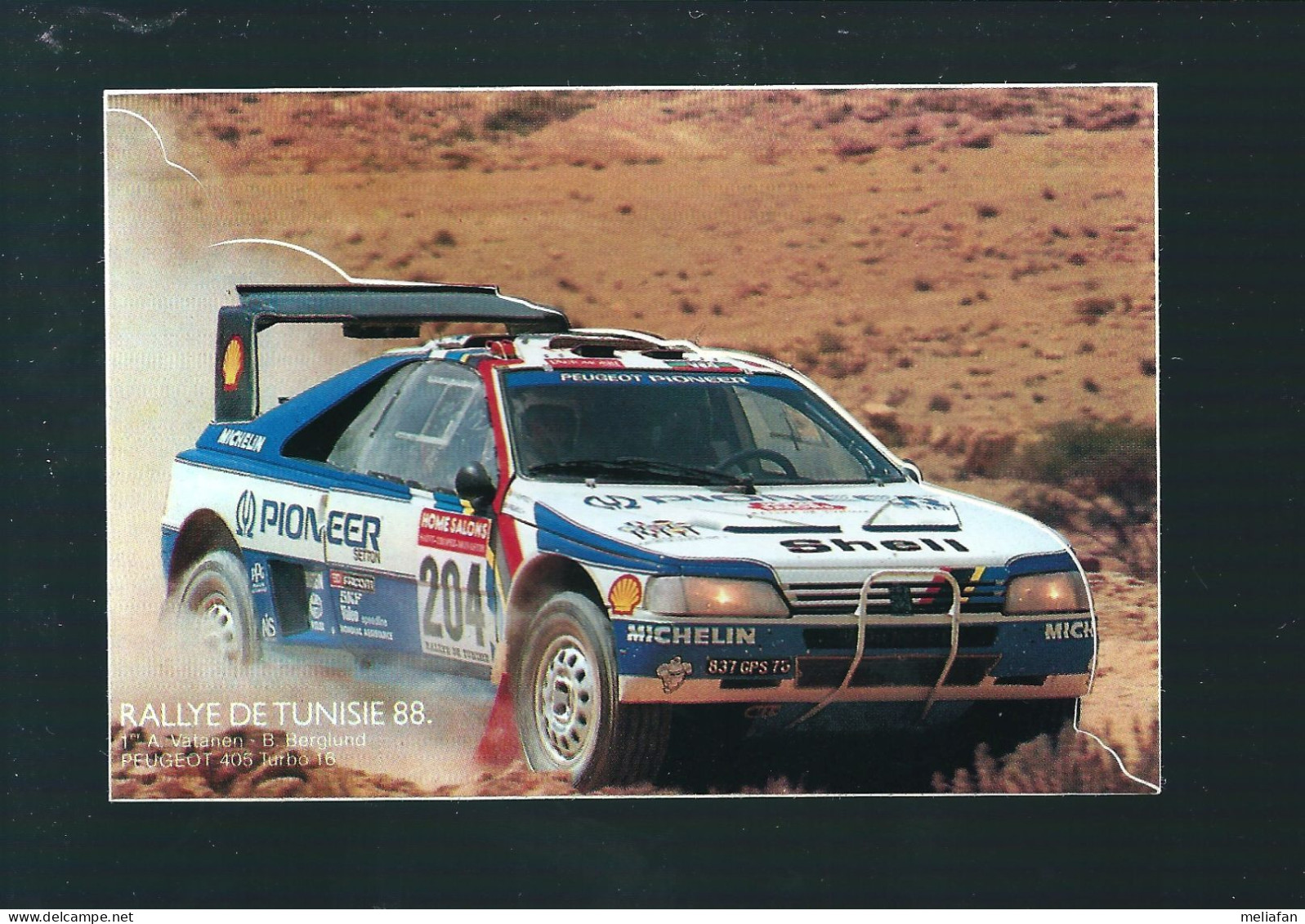 Q694 - AUTOCOLLANT PEUGEOT 405 - RALLYE DE TUNISIE 1988 - Cars