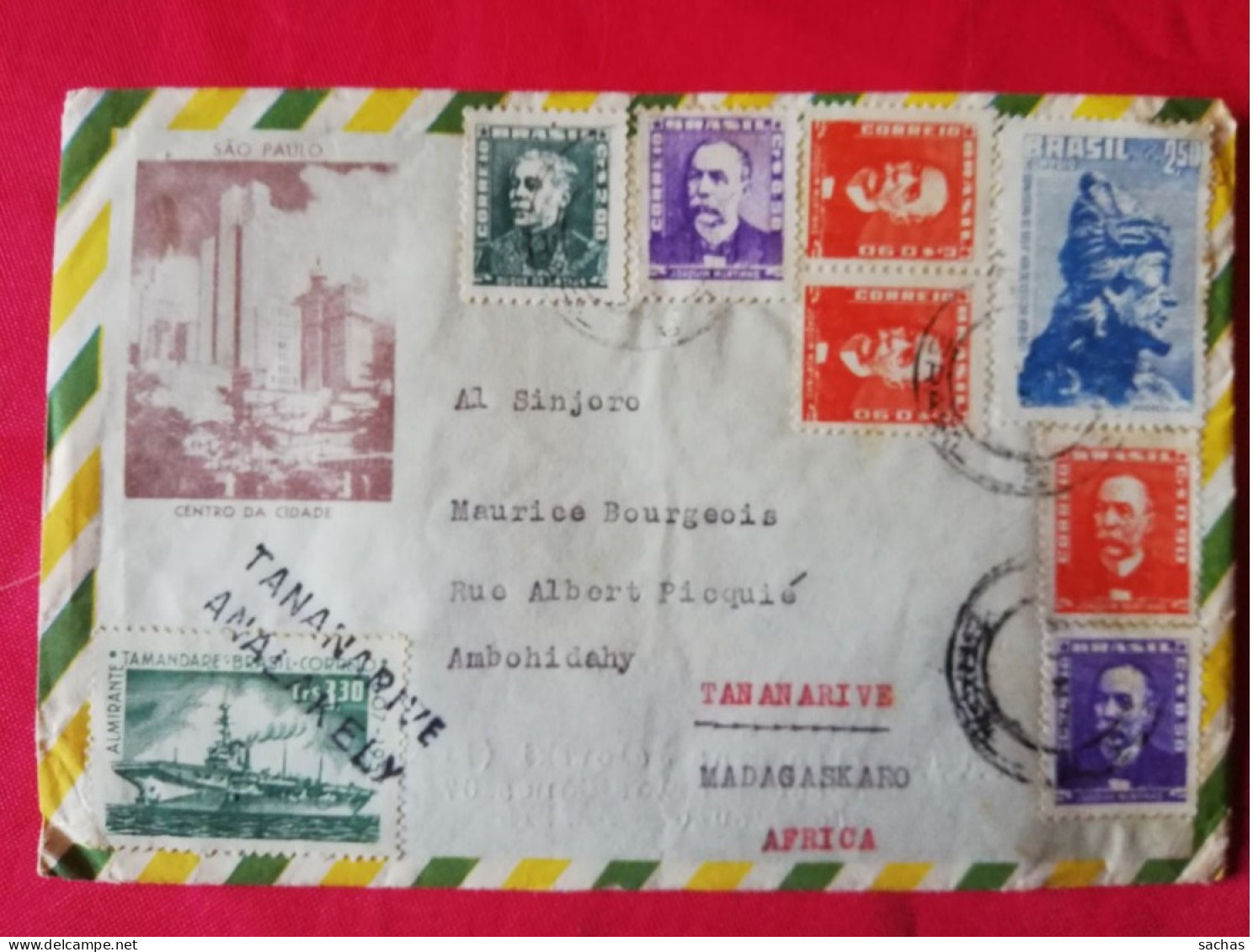 Lettre Du Brésil Pour Madagascar - Storia Postale