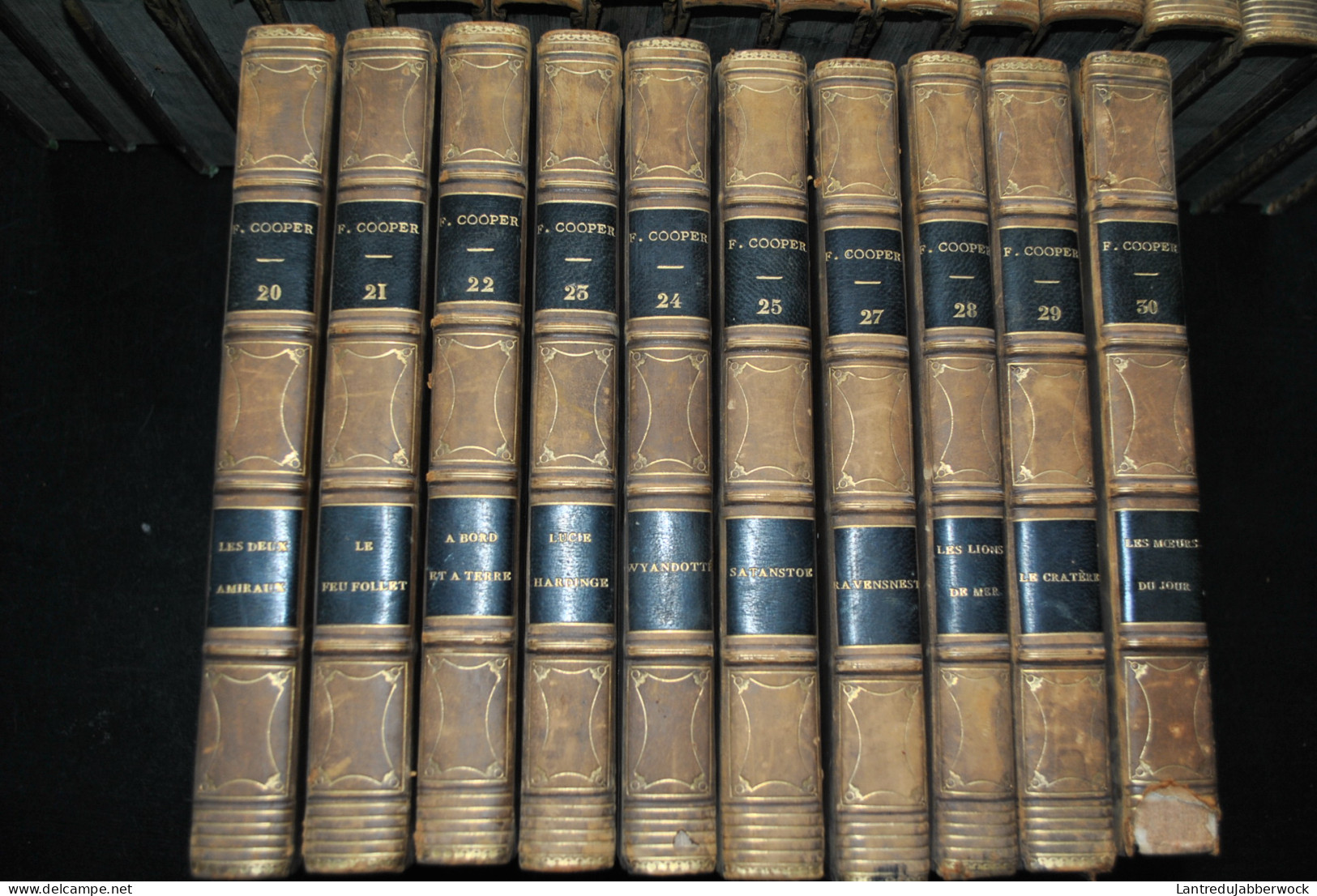 Oeuvres De James Fenimore Cooper Traduction DEFAUCONPRET 1830 - 1852 - INCOMPLET 27/30 VOLUMES Reliures Cuir - 1801-1900