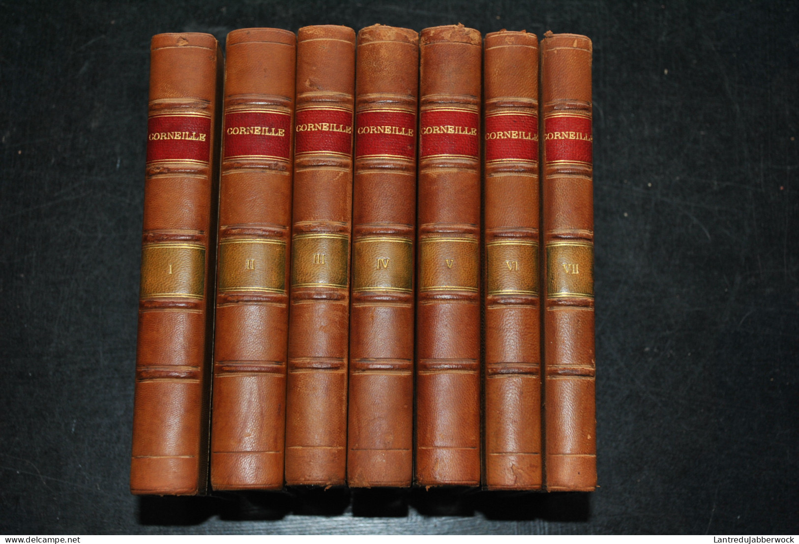 Oeuvres Complètes De Pierre CORNEILLE TOME 1 2 3 4 5 6 7 COMPLET Librairie Hachette 1864 - 1866 Reliure Dos Cuir KEUTH - 1801-1900