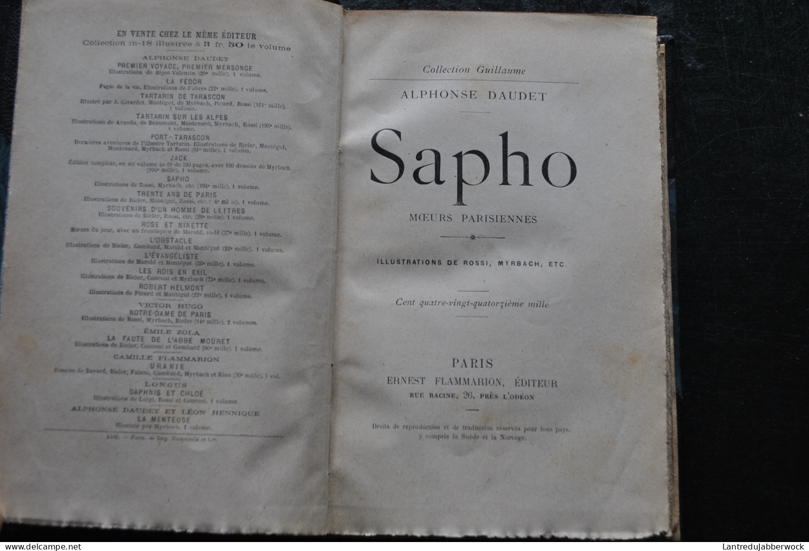 Alphonse DAUDET SAPHO Moeurs Parisiennes Illustrations De Rossi Myrbach Ernest Flammarion Sd Erotique Reliure Cuir - 1801-1900