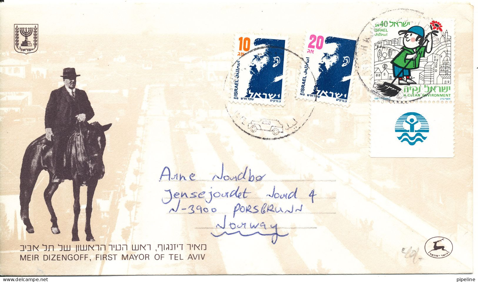 Israel Cover Sent To Norway - Storia Postale