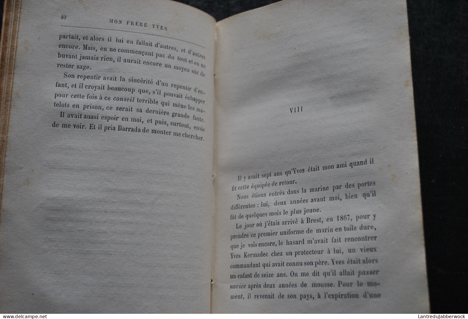 Pierre LOTI Mon Frère Yves Calmann Levy 1883 8è édition Reliure Dos Cuir Signée Gaëtan Ronner Paris - 1801-1900