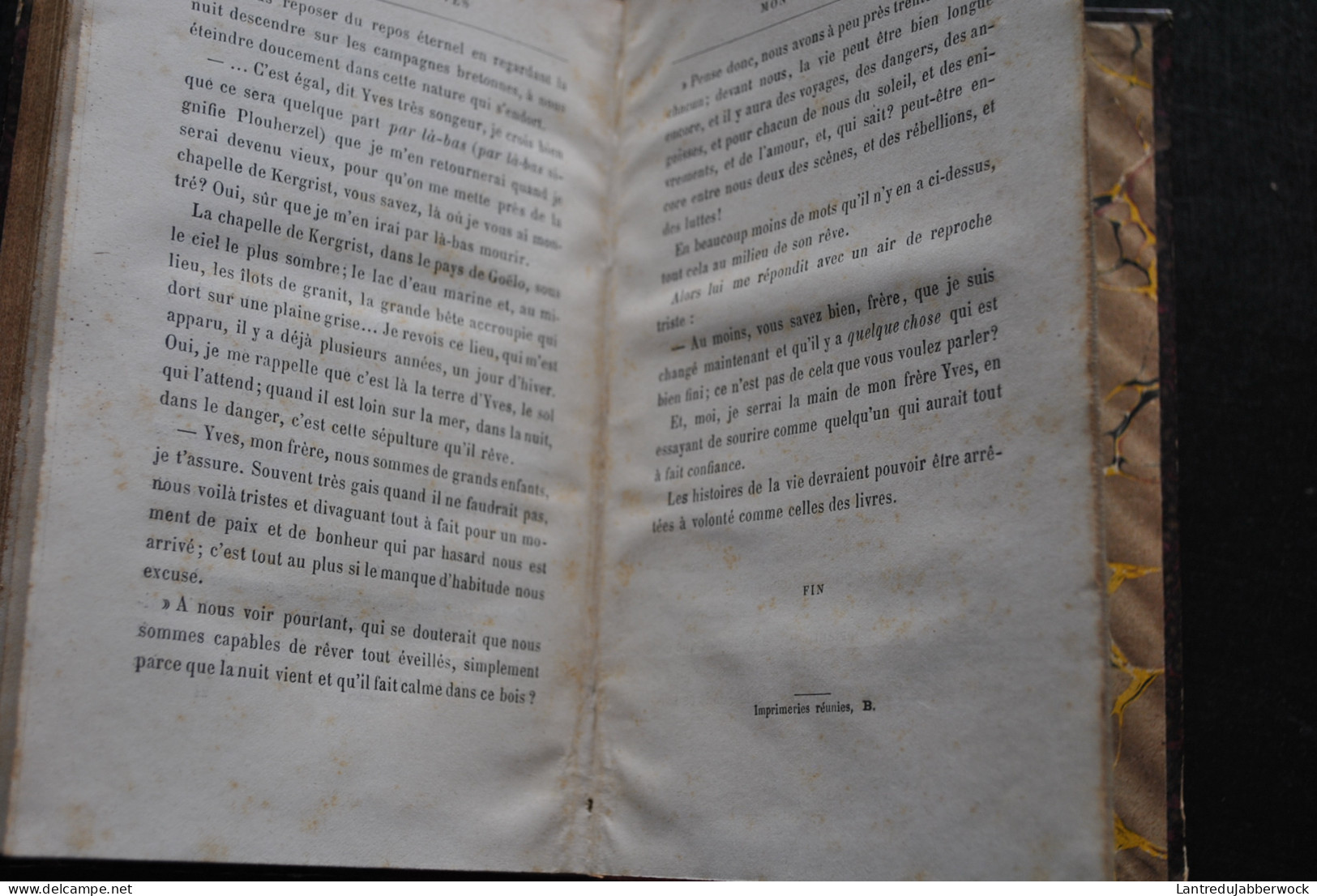 Pierre LOTI Mon frère Yves Calmann Levy 1883 8è édition Reliure dos cuir signée Gaëtan Ronner Paris