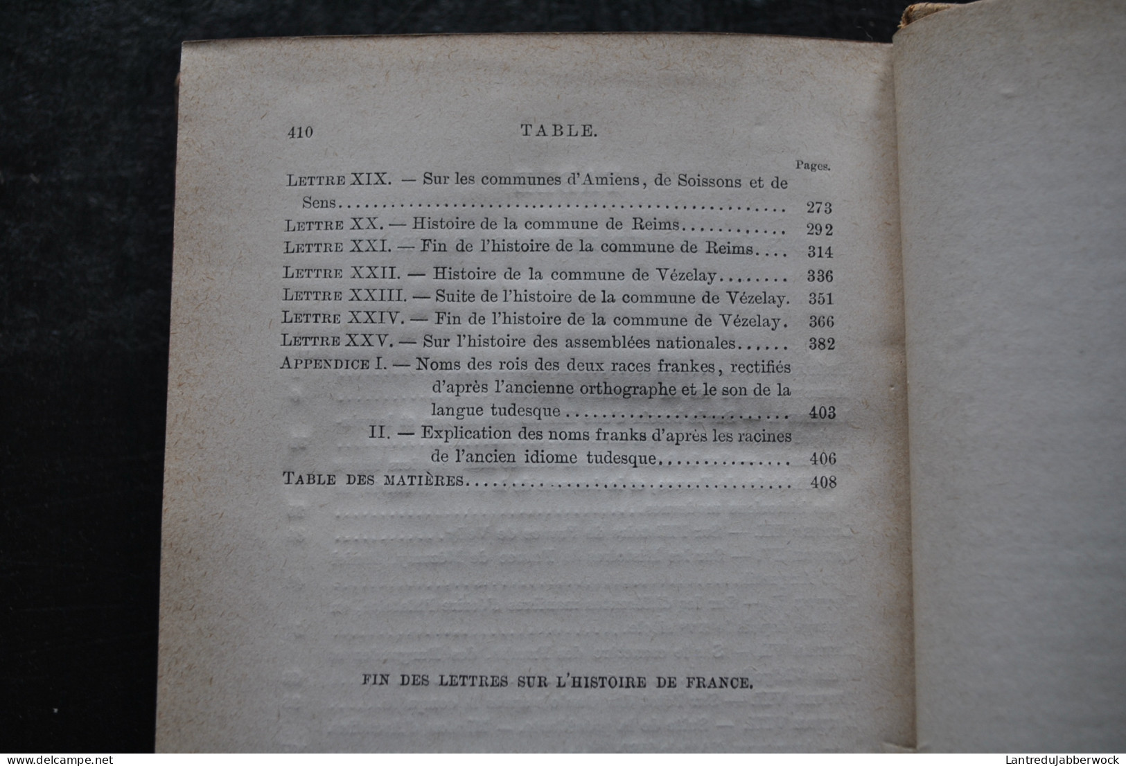 Augustin THIERRY Lettres Sur L'histoire De France Librairie De Firmin-Didot 1889 Reliure Dos Cuir - 1801-1900