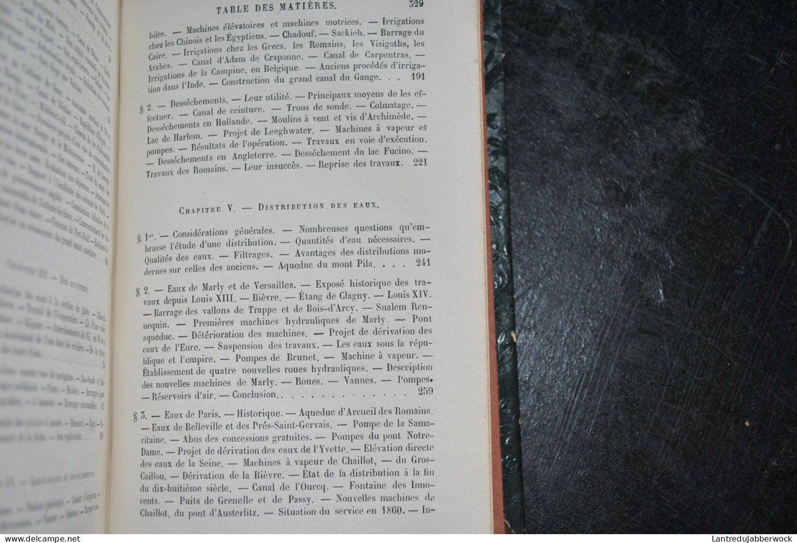 MARZY L'hydraulique Librairie Hachette 1868 Bibliothèque des merveilles Gravures de JAHANDIER Reliure dos en cuir