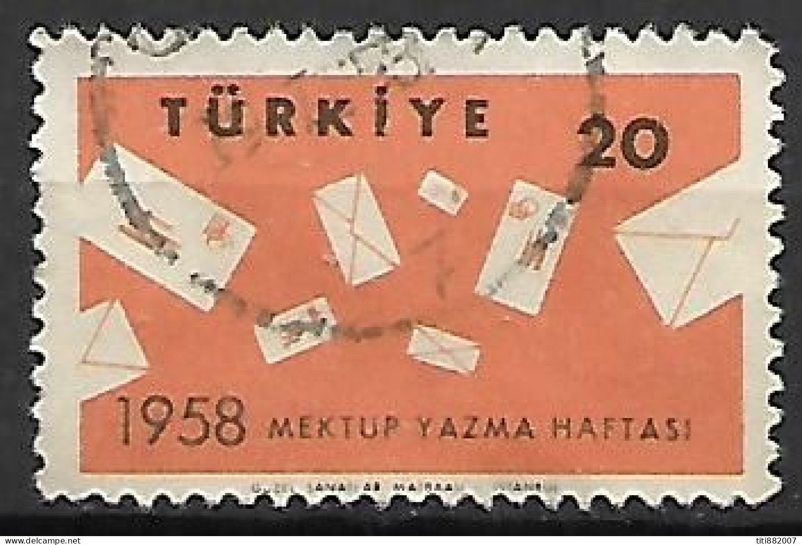 TURQUIE    -    1958.   Y&T N° 1411 Oblitéré.   Journée Du Timbre - Usati