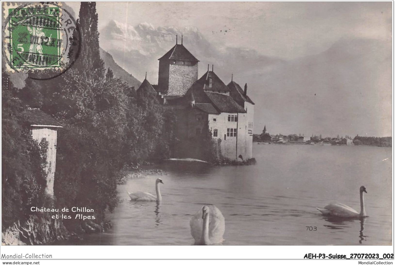 AEHP3-0194- SUISSE - CHÂTEAU DE CHILLON ET LES ALPES  - Veytaux