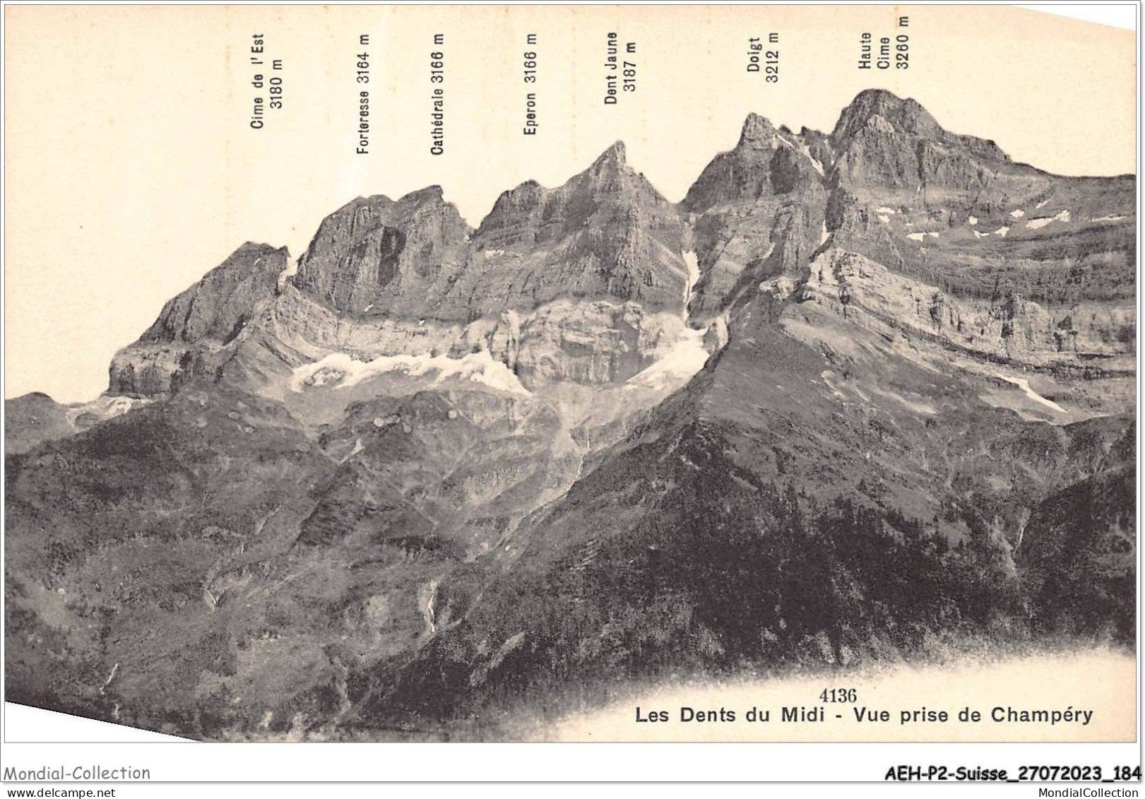 AEHP2-0186- SUISSE - LES DENTS DU MIDI - VUE PRISE DE CHAMPERY  - Champéry