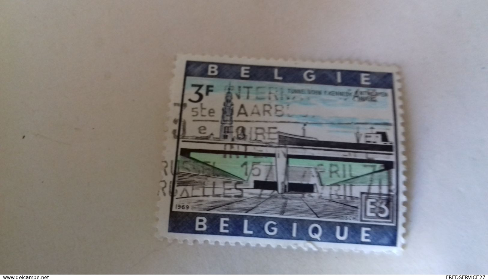 LR/ TIMBRE BELGIQUE 3F TUNNEL JOHN KENNEDY 1969 - Altri & Non Classificati