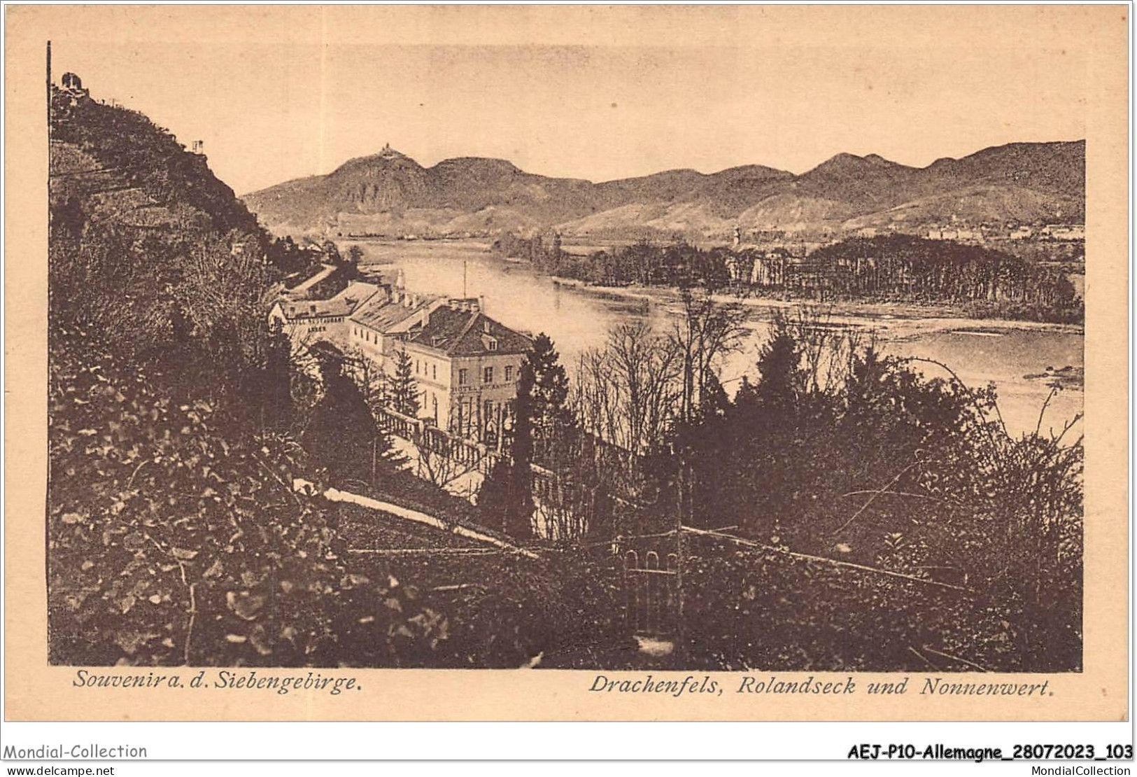 AEJP10-0833- ALLEMAGNE - SOUVENIR-A-D-SIEBENGEBURGE - DRACHENFELS - ROLANDSECK UND NONNENWERT - Drachenfels