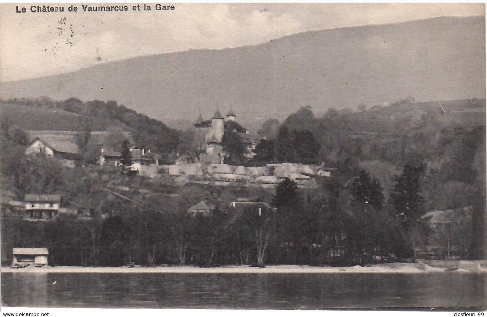 Le Château De Voumarcus Et La Gare, Obl. Vaumarcus 31,7.1921 - Vaumarcus