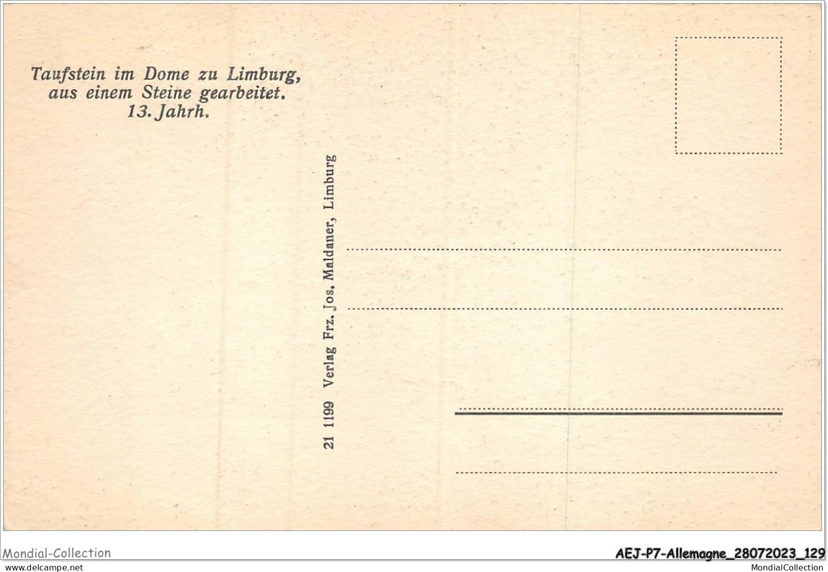 AEJP7-0588- ALLEMAGNE - TAUFSTEIN IM DOME ZU LIMBURG - AUS-EINEM - STEINE GEARBEITET - Limburg