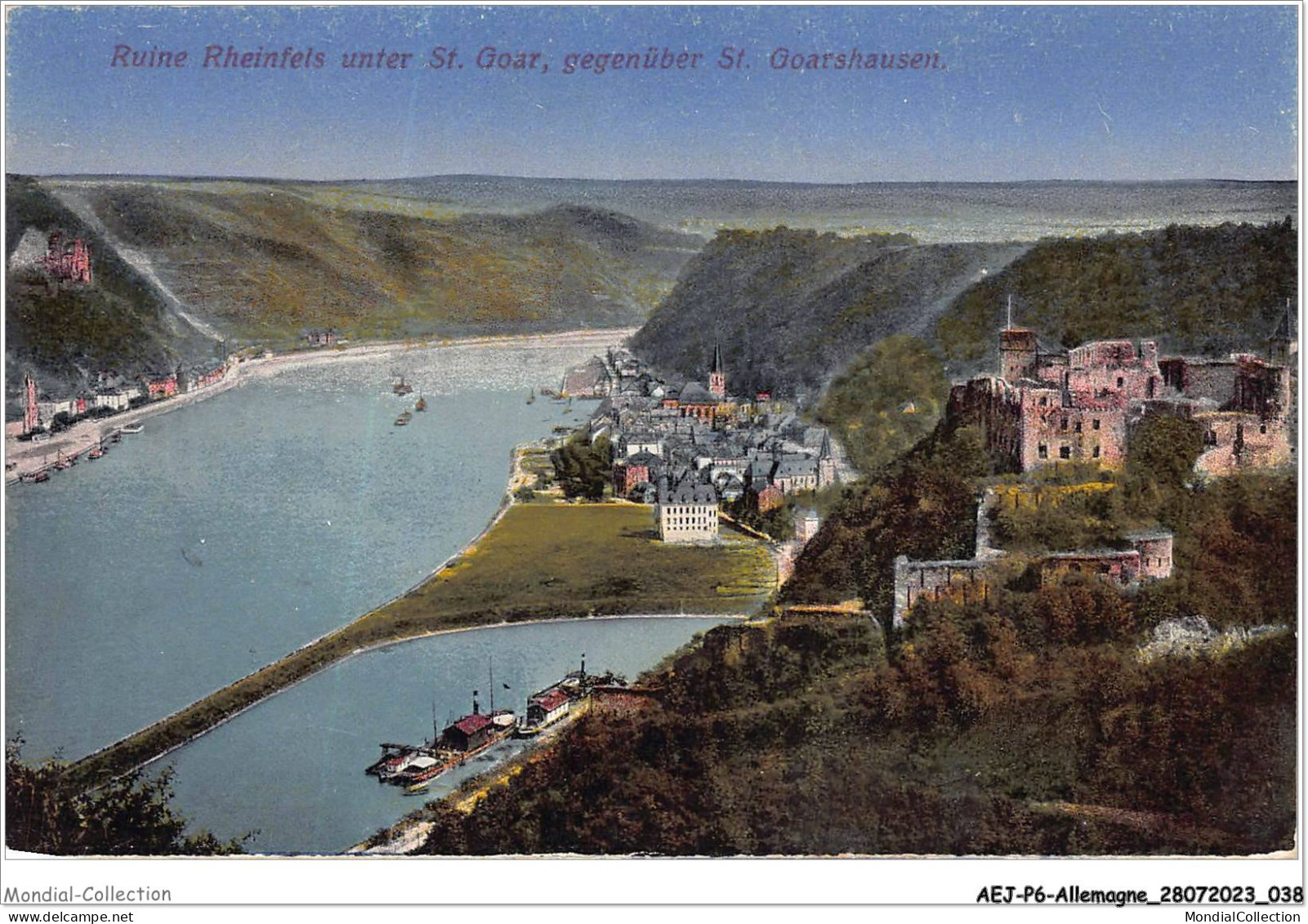 AEJP6-0458- ALLEMAGNE - RUINE RHEINFELS UNTER ST-GOAR - GEGENUBER ST-GOARSHAUSEN - St. Goar