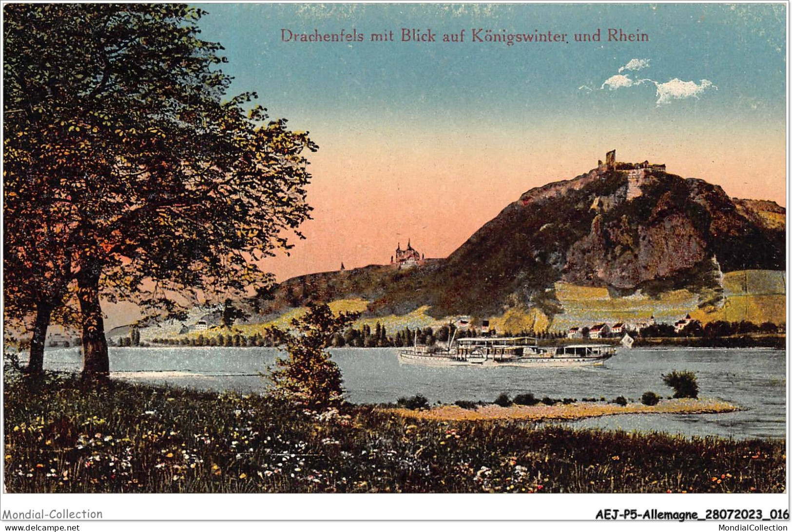 AEJP5-0354 - ALLEMAGNE - DRACHENFELS MIT BLICK AUF KONIGSWINTER UND RHEIN - Drachenfels