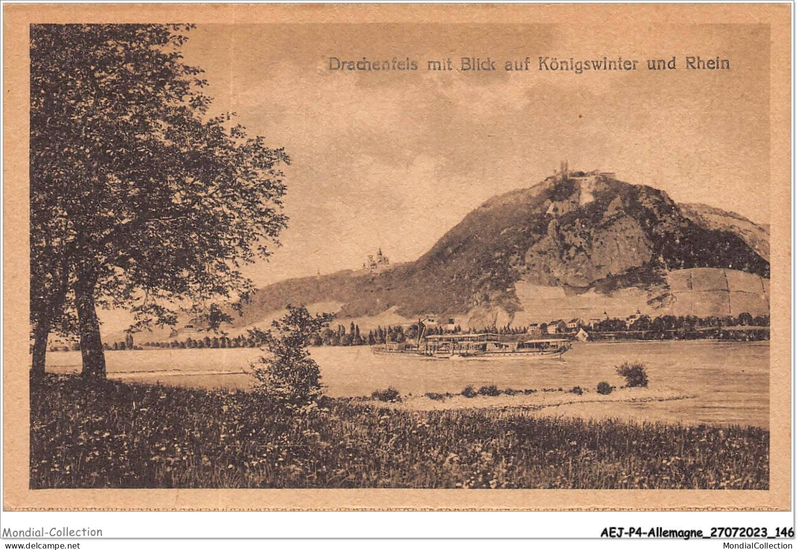 AEJP4-0341 - ALLEMAGNE - DRACHENFELS MIT BLICK AUF KONIGSWINTER UND RHEIN - Rheine