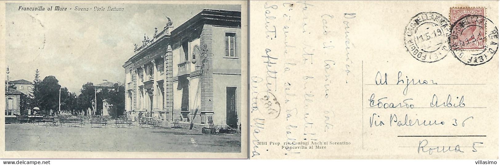 Abruzzo - Chieti - Francavilla A Mare - Sirena - Viale Nettuno - V. 1919 - Chieti