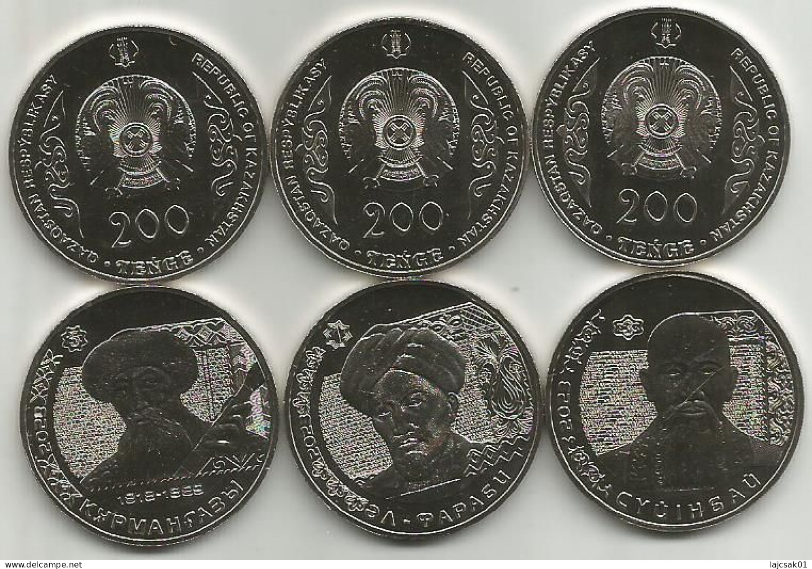 Kazakhstan 3 X 200 Tenge 2023. UNC Set Portraits On Banknotes - Kazakhstan