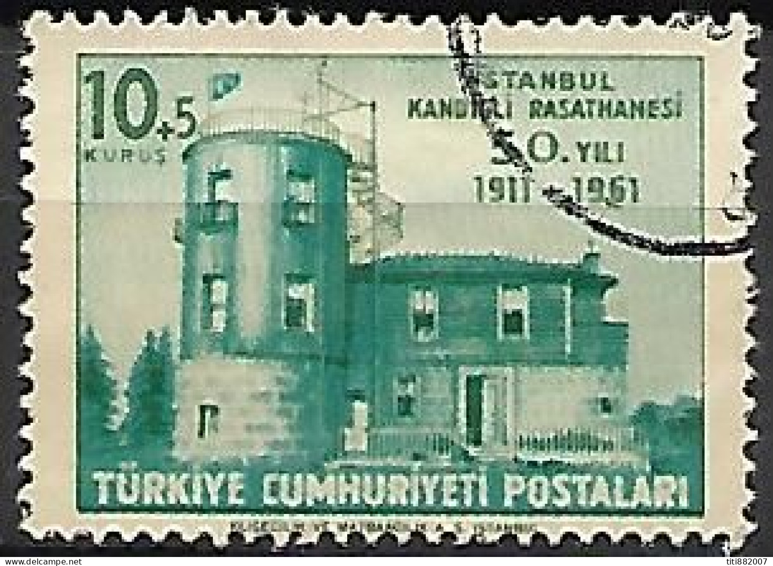 TURQUIE    -    1961.   Y&T N° 1595 Oblitéré.  Observatoire - Gebruikt