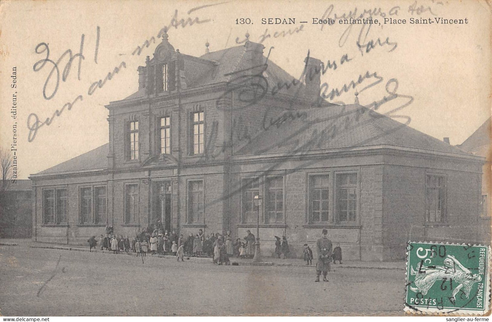 CPA 08 SEDAN / ECOLE ENFANTINE / PLACE SAINT VINCENT - Sedan