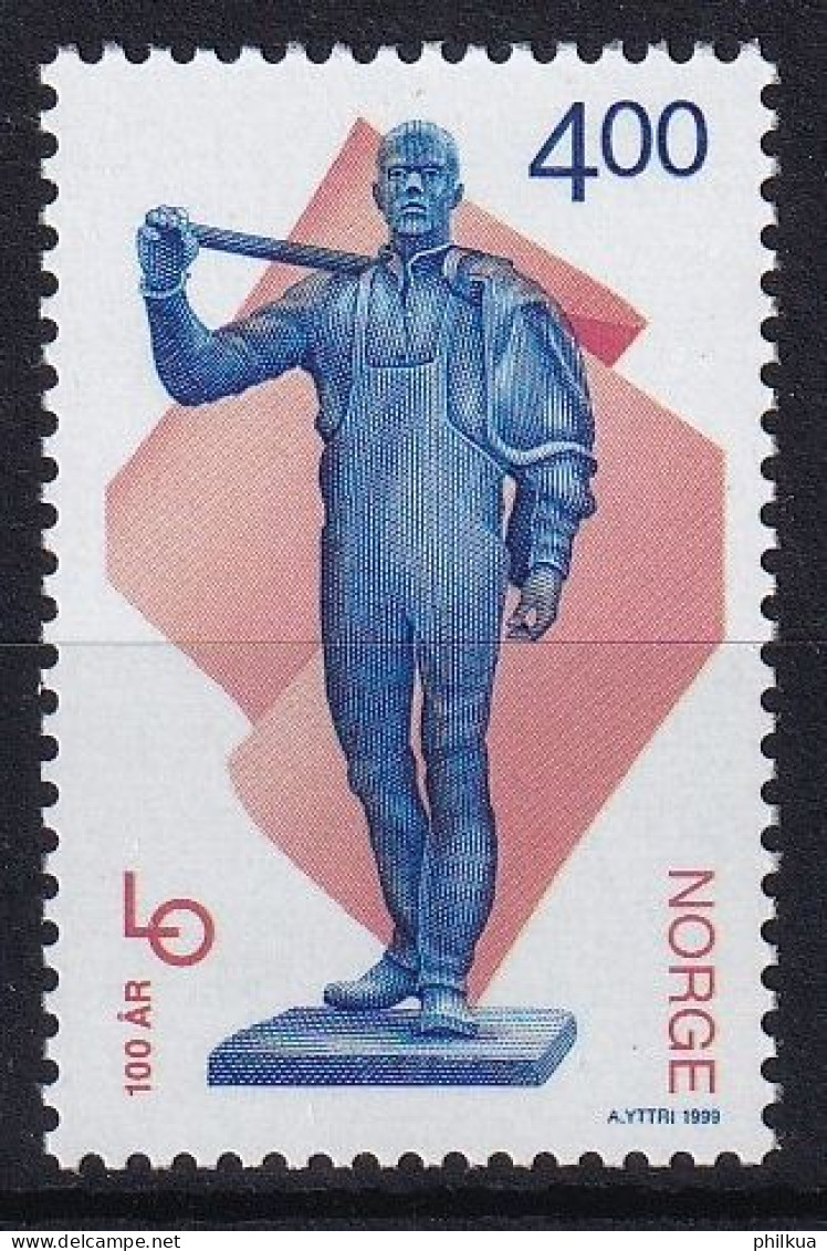 MiNr. 1312 Norwegen  1999, 12. April. 100 Jahre Norwegischer Gewerkschaftsbund - Postfrisch/**/MNH - Ungebraucht