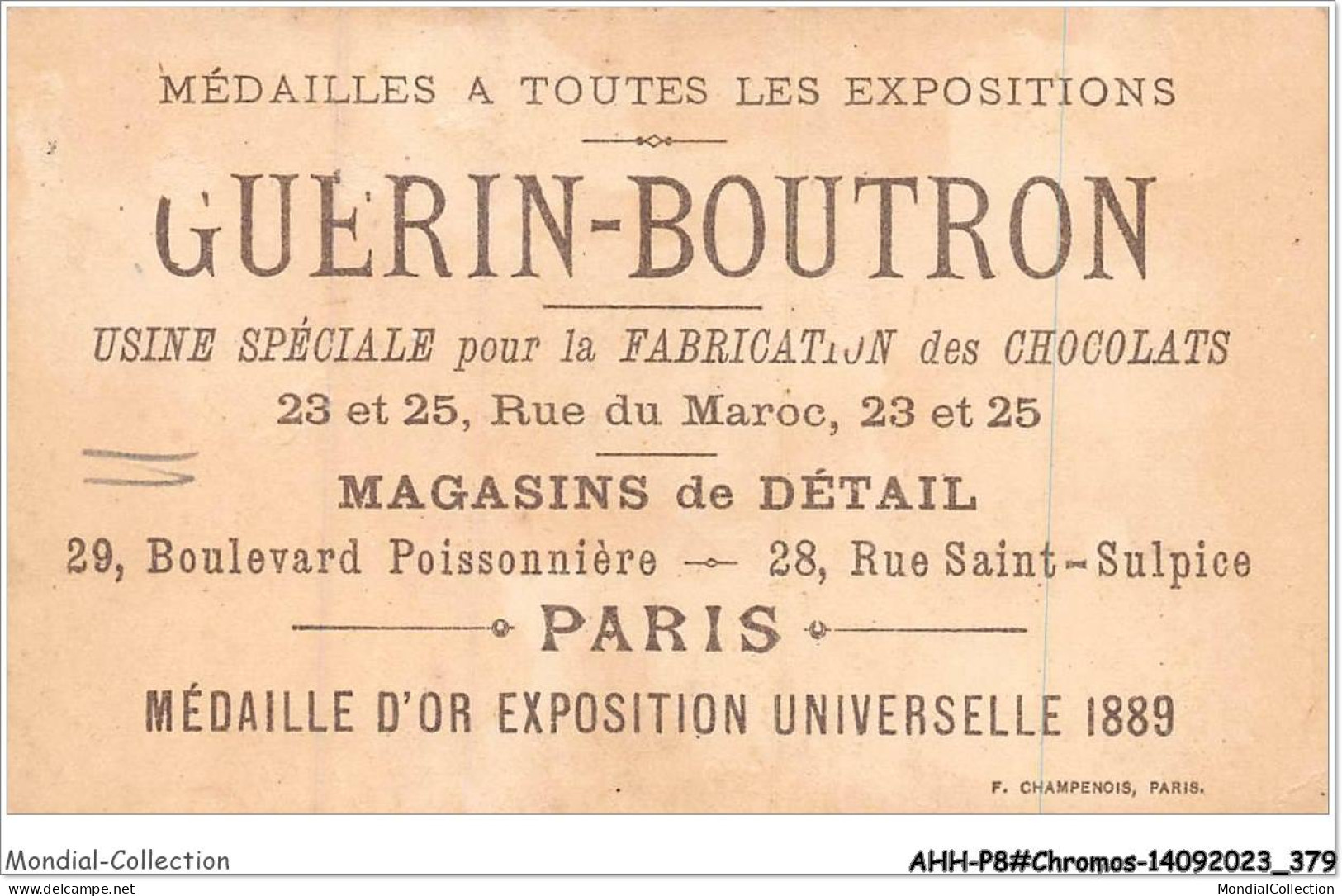 AHHP8-1590 - CHROMOS - CHOCOLAT-GUERIN-BOUTRON - PARIS - Musique En Actions  - Deux Amis Tres Lies - 10,5 X 7cm - Guérin-Boutron