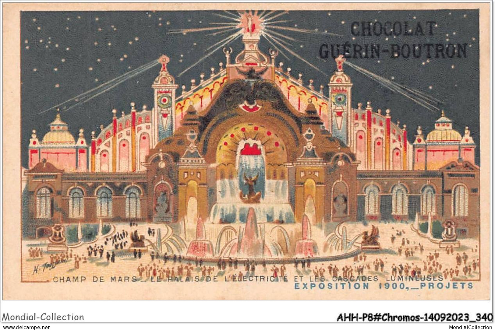 AHHP8-1571 - CHROMOS - CHOCOLAT-GUERIN-BOUTRON - PARIS - Champ De Mars - Le Palais De L'electricite - 10,5 X 7cm - Guérin-Boutron