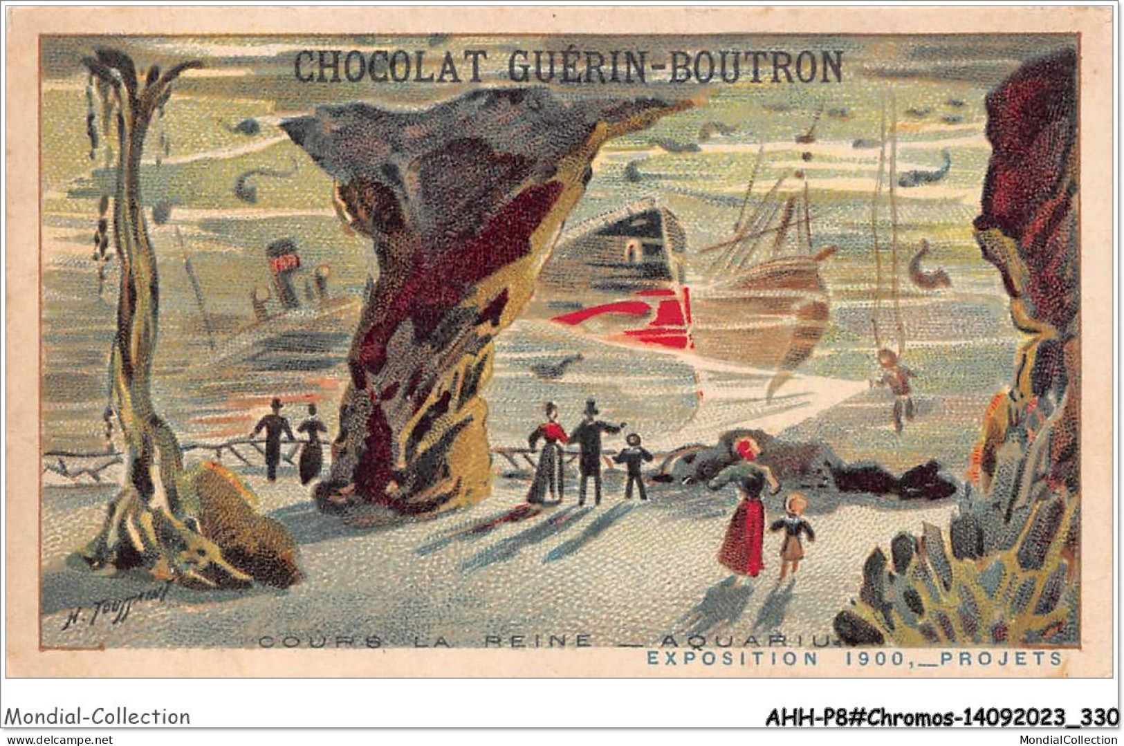 AHHP8-1566 - CHROMOS - CHOCOLAT-GUERIN-BOUTRON - PARIS - Cour La Reine - Aquarium - 10,5 X 7cm - Guérin-Boutron