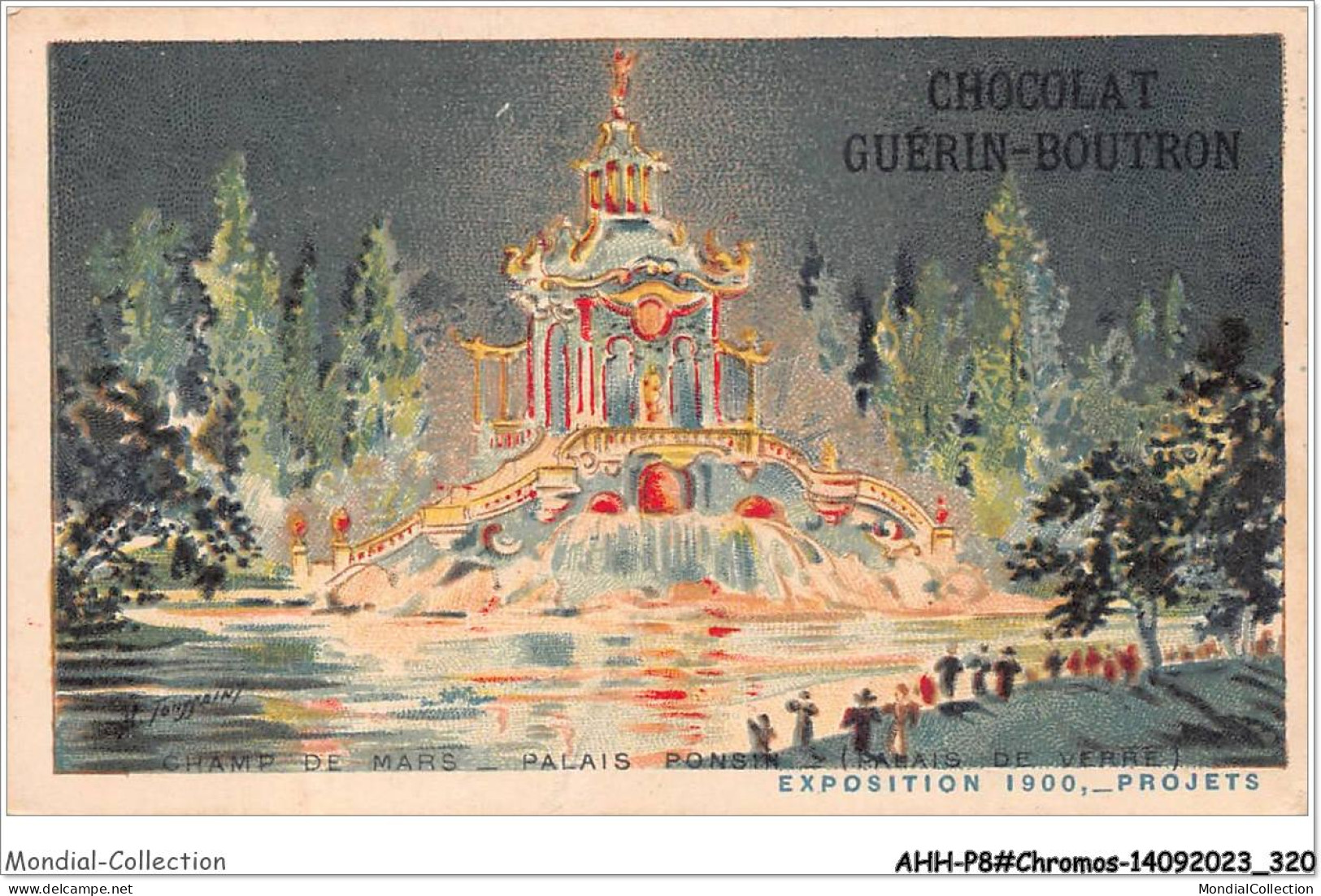 AHHP8-1561 - CHROMOS - CHOCOLAT-GUERIN-BOUTRON - PARIS - Champ De Mars - Palais Ponsin - 10,5 X 7cm - Guérin-Boutron