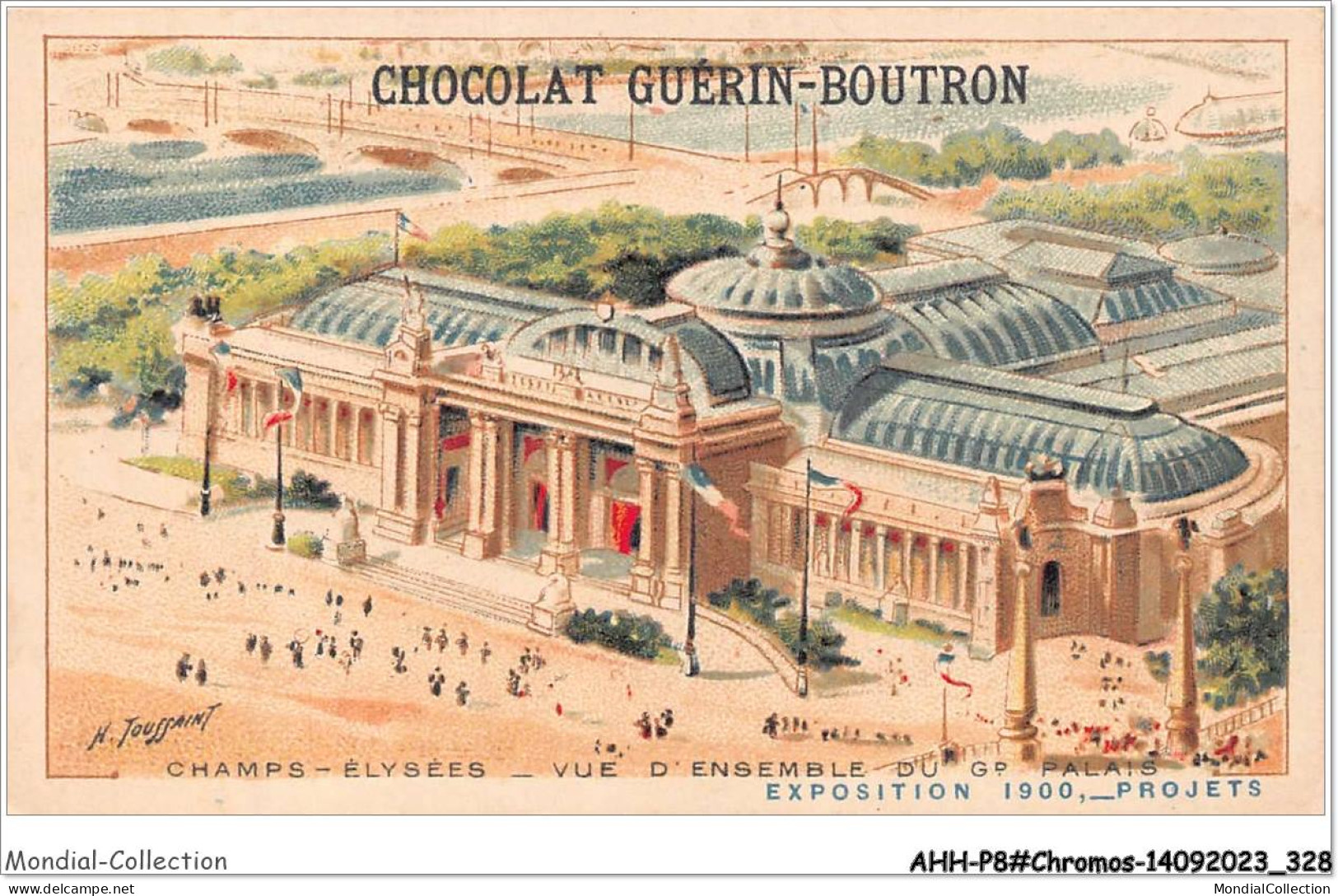 AHHP8-1565 - CHROMOS - CHOCOLAT-GUERIN-BOUTRON - PARIS - Champ -elysées - Vue D'ensemble Du Gd Palais - 10,5 X 7cm - Guérin-Boutron