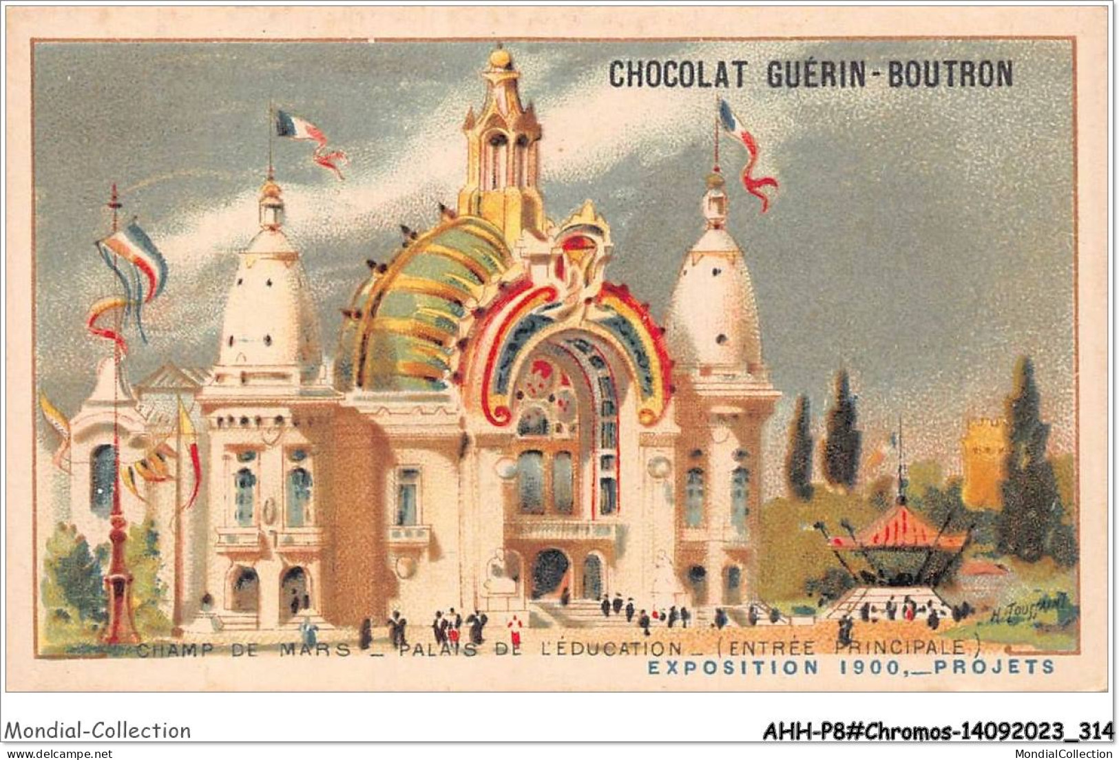 AHHP8-1558 - CHROMOS - CHOCOLAT-GUERIN-BOUTRON - PARIS - Champ De Mars - Palais De L'education - 10,5 X 7cm - Guérin-Boutron