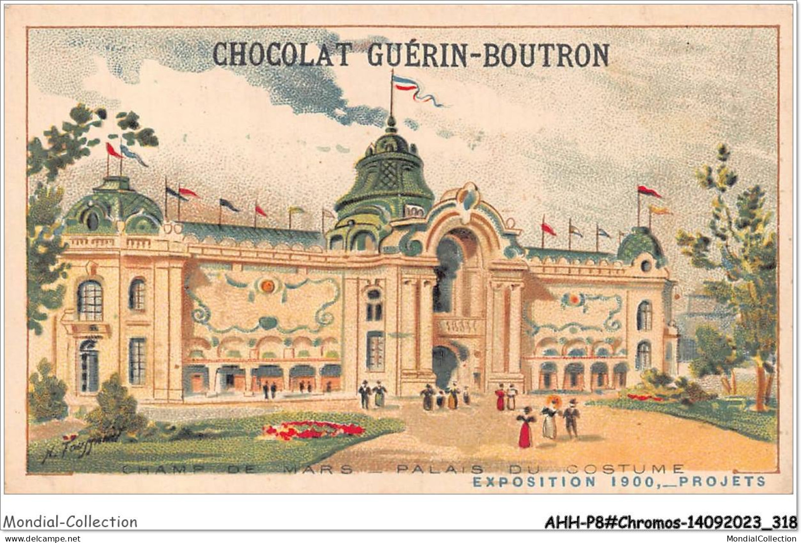 AHHP8-1560 - CHROMOS - CHOCOLAT-GUERIN-BOUTRON - PARIS - Champ De Mars - Palais Du Costume - 10,5 X 7cm - Guérin-Boutron