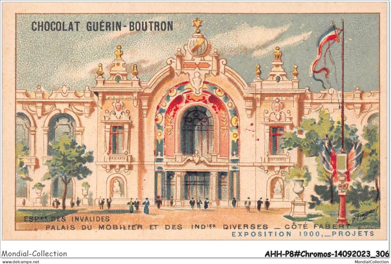 AHHP8-1554 - CHROMOS - CHOCOLAT-GUERIN-BOUTRON - PARIS - Esplanade Des Invalides - Palais Du Mobilier  - 10,5 X 7cm - Guérin-Boutron