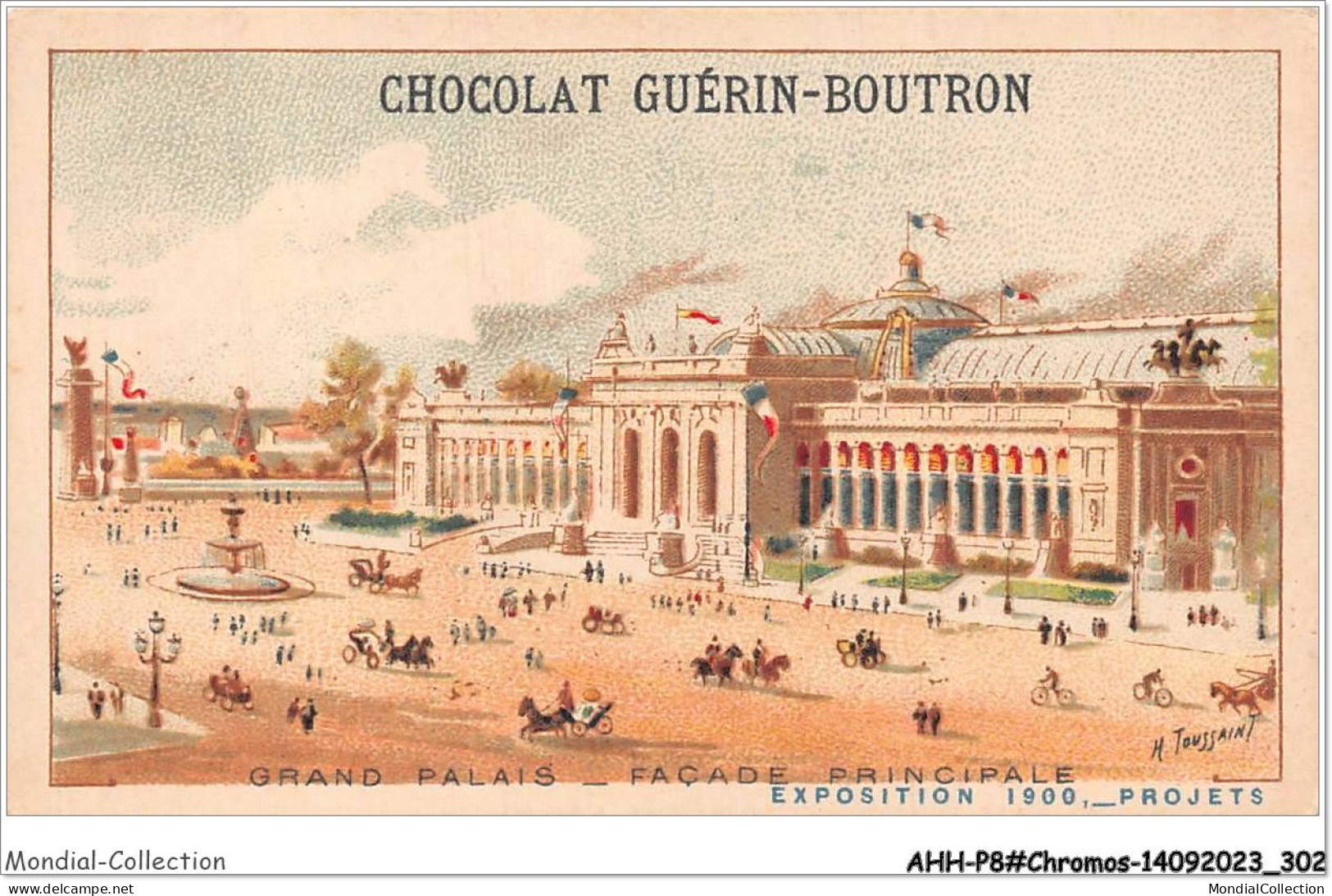 AHHP8-1552 - CHROMOS - CHOCOLAT-GUERIN-BOUTRON - PARIS - Grand Palais - Facade Principale - 10,5 X 7cm - Guérin-Boutron