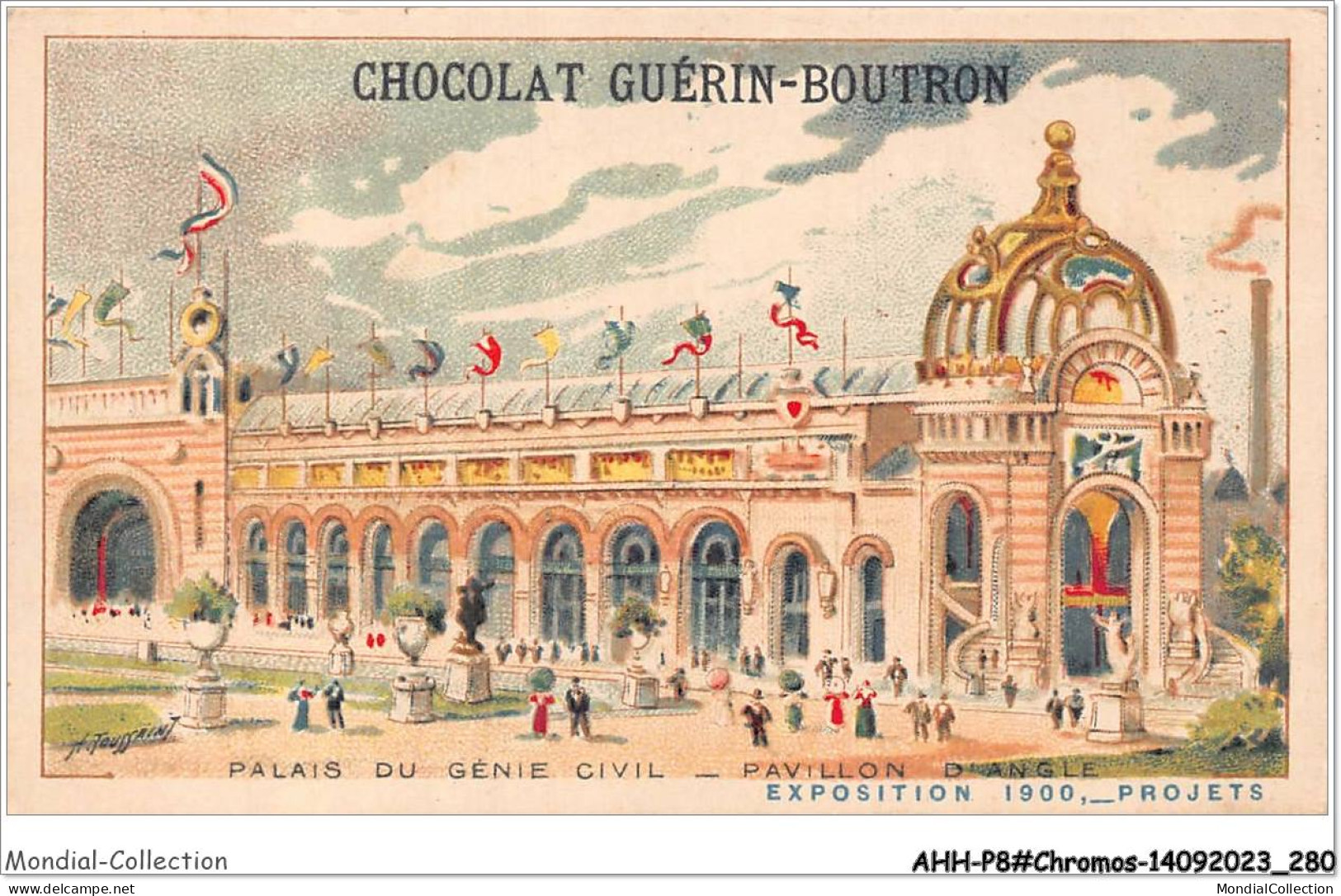 AHHP8-1541 - CHROMOS - CHOCOLAT-GUERIN-BOUTRON - PARIS - Palais Du Genie-civil - Pavillon D'angle - 10,5 X 7cm - Guérin-Boutron