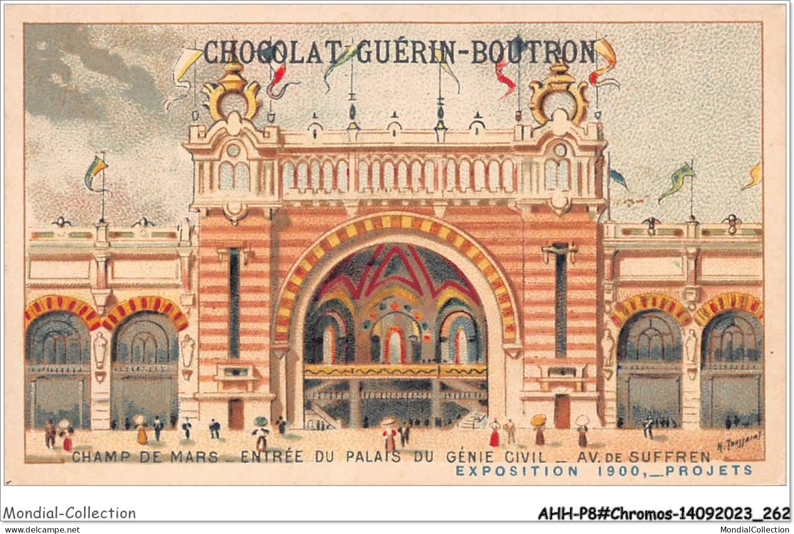 AHHP8-1532 - CHROMOS - CHOCOLAT-GUERIN-BOUTRON - PARIS - Champ De Mars -entrée Du Palais Du Genie Civil - 10,5 X 7cm - Guérin-Boutron