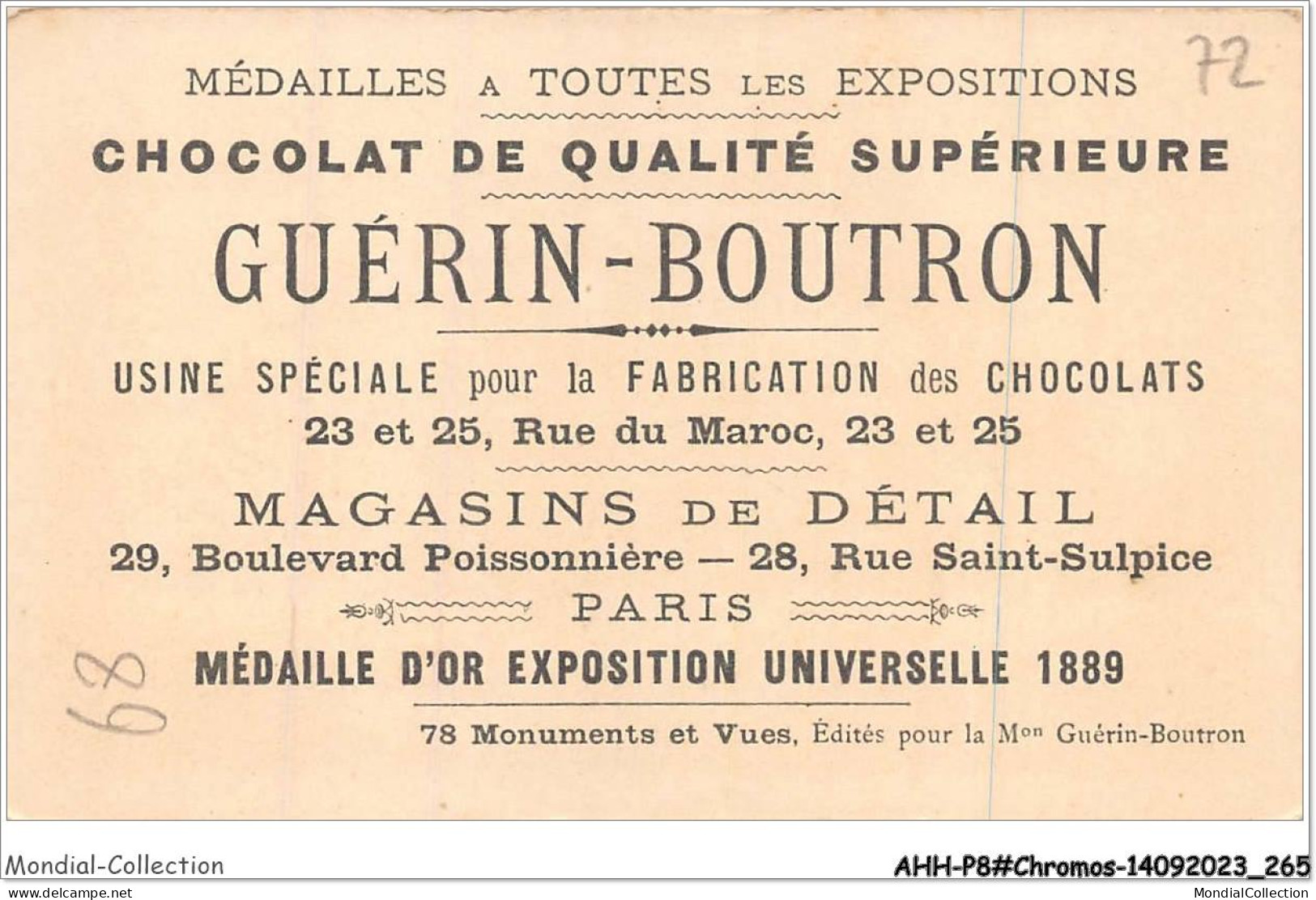 AHHP8-1533 - CHROMOS - CHOCOLAT-GUERIN-BOUTRON - PARIS - Sections Etrangeres - Village Suisse - 10,5 X 7cm - Guérin-Boutron