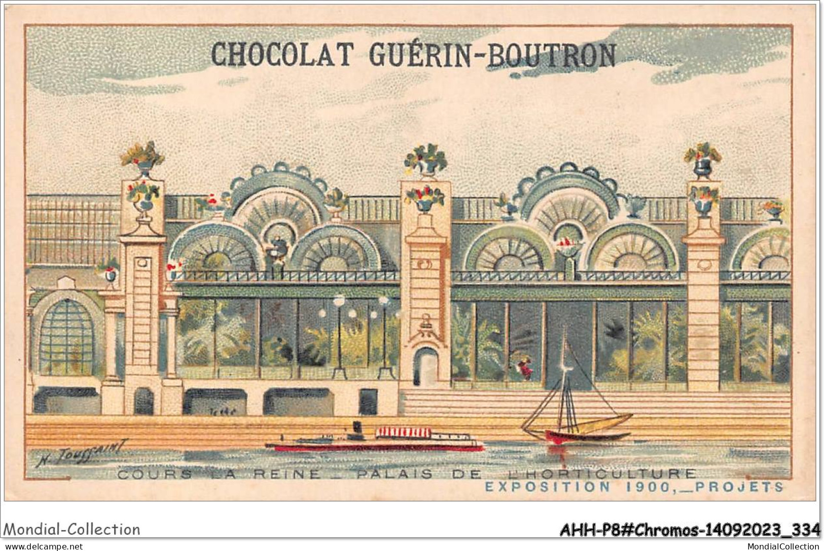 AHHP8-1568 - CHROMOS - CHOCOLAT-GUERIN-BOUTRON - PARIS - Cours La Reine - Palais De L'horticulture - 10,5 X 7cm - Guérin-Boutron