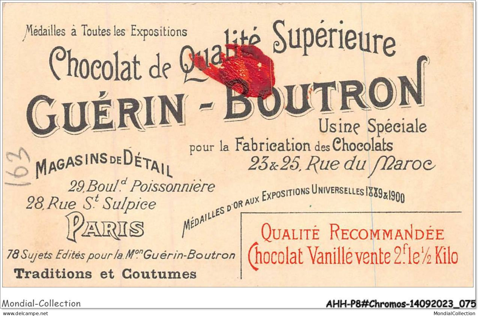AHHP8-1438 - CHROMOS - CHOCOLAT-GUERIN-BOUTRON - PARIS - Fete De Jeanne D'arc D'orleans - 10,5 X 7cm - Guerin Boutron