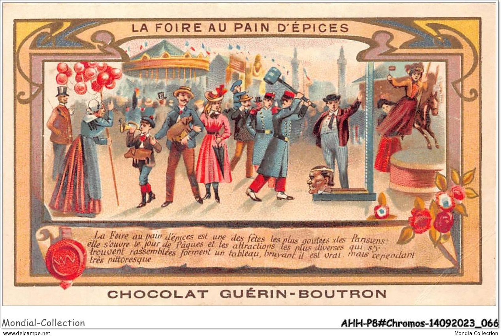 AHHP8-1434 - CHROMOS - CHOCOLAT-GUERIN-BOUTRON - PARIS - La Foire Au Pain D'epices - 10,5 X 7cm - Guerin Boutron