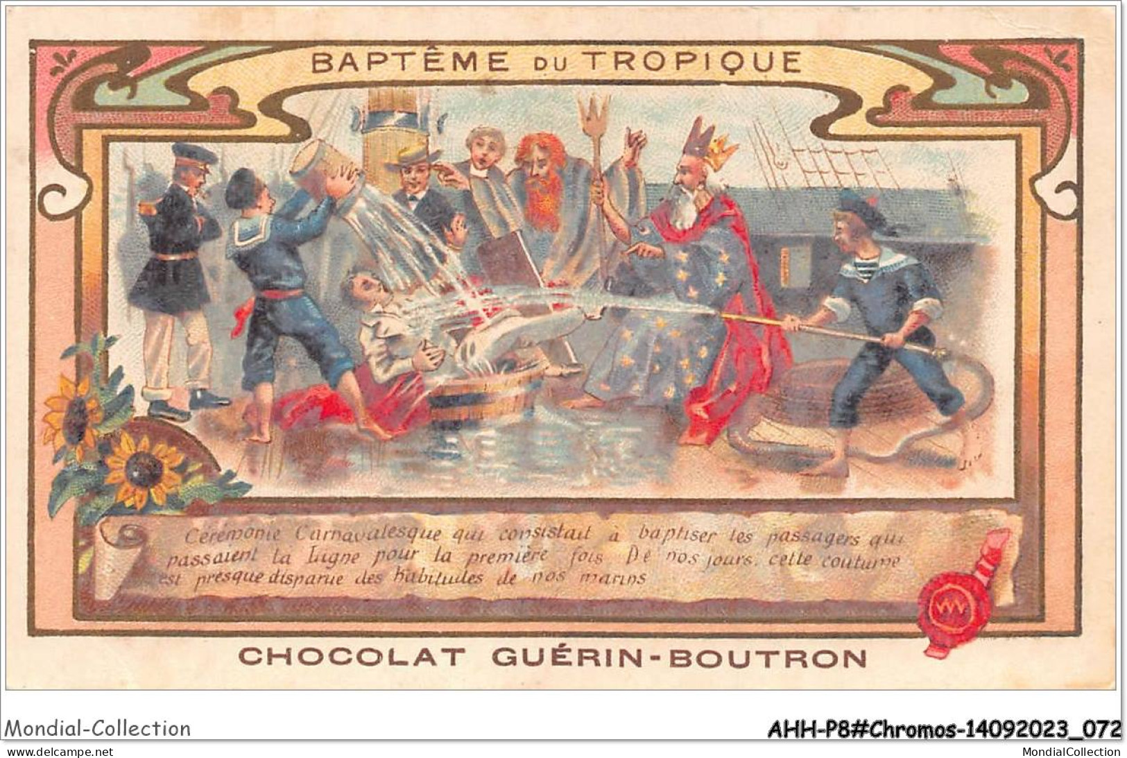 AHHP8-1437 - CHROMOS - CHOCOLAT-GUERIN-BOUTRON - PARIS - Bapteme Du Tropique - 10,5 X 7cm - Guérin-Boutron