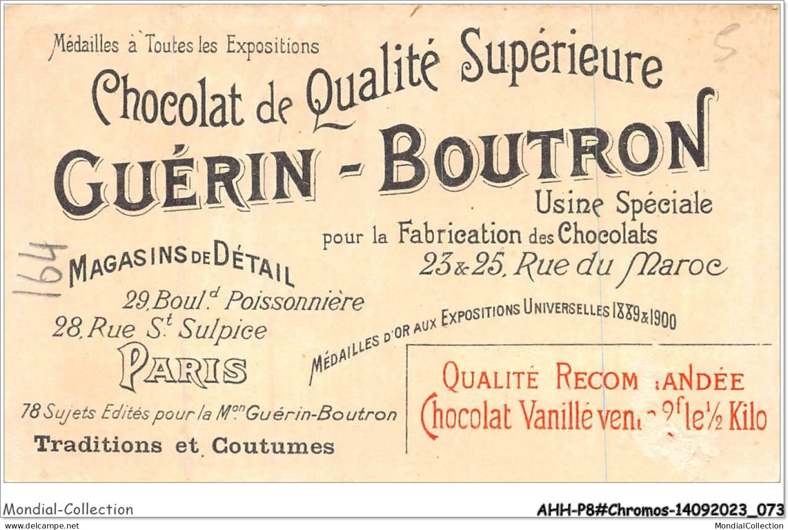 AHHP8-1437 - CHROMOS - CHOCOLAT-GUERIN-BOUTRON - PARIS - Bapteme Du Tropique - 10,5 X 7cm - Guérin-Boutron