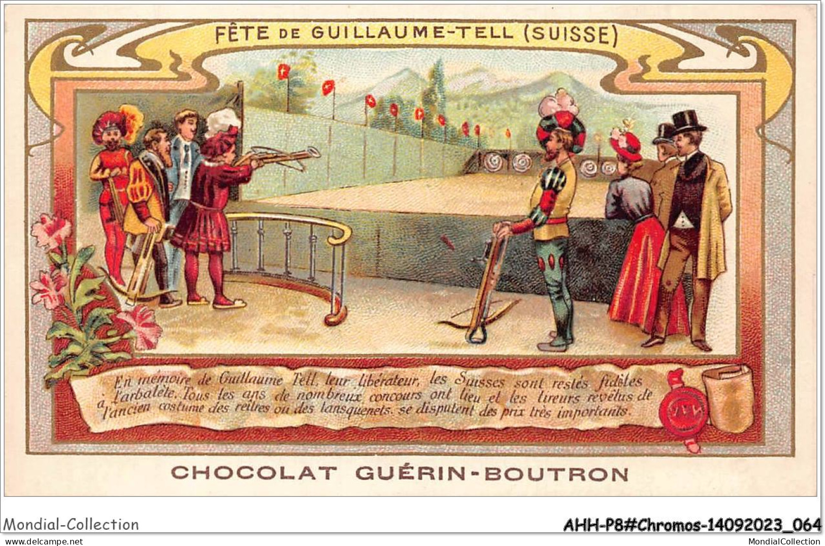 AHHP8-1433 - CHROMOS - CHOCOLAT-GUERIN-BOUTRON - PARIS - Fete De Guillaume-tell - 10,5 X 7cm - Guerin Boutron