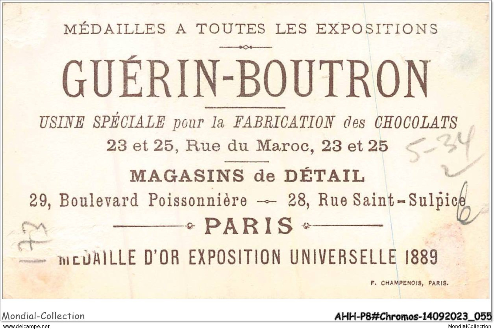 AHHP8-1428 - CHROMOS - CHOCOLAT-GUERIN-BOUTRON - PARIS - A L'opera - 10,5 X 7cm - Guerin Boutron