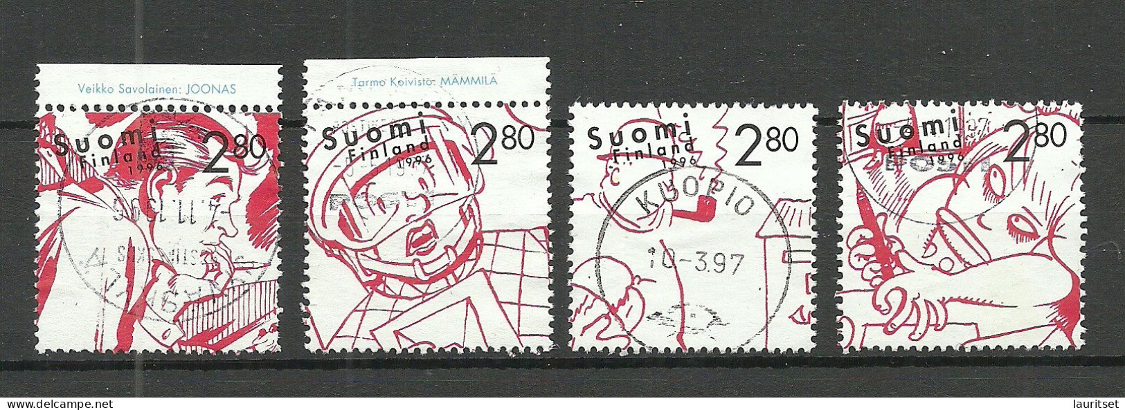 FINNLAND Finland 1996 Michel 1359 - 1360 & 1361 & 1364 O Comics - Used Stamps