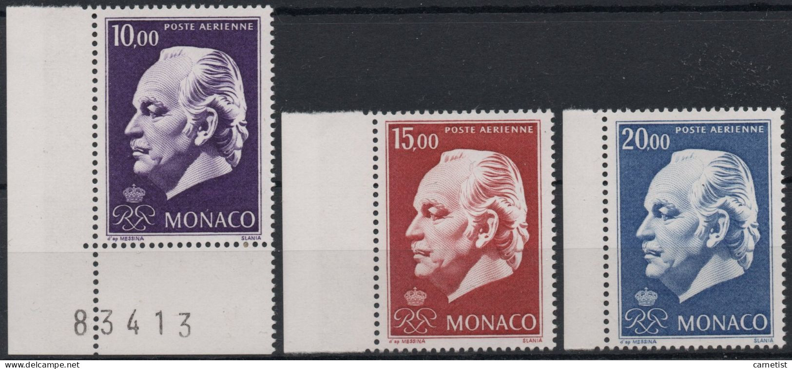 1974 : PA 97 à 99 (effigie Du Prince) Neufs Sans Charnière MNH, BdF Ou CdF - Poste Aérienne