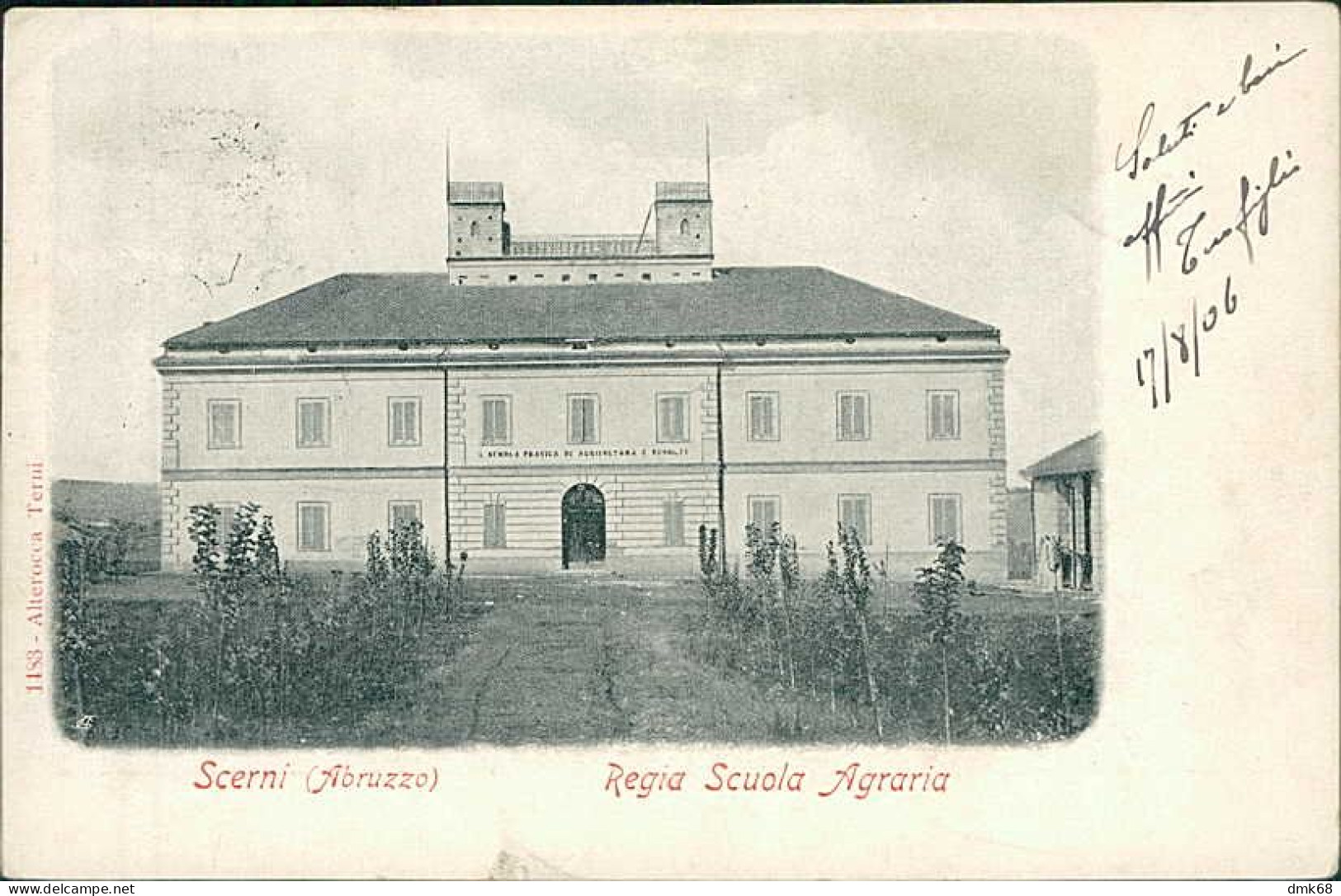 SCERNI ( CHIETI ) REGIA SCUOLA AGRARIA - EDIZIONE ALTEROCCA - SPEDITA 1906 (20334) - Chieti
