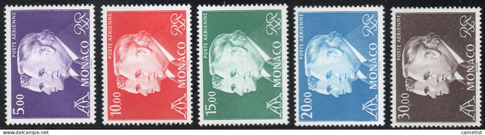 1982-84 : PA 100 à 104 (princes Rainier Et Albert) Neufs Sans Charnière MNH - Poste Aérienne