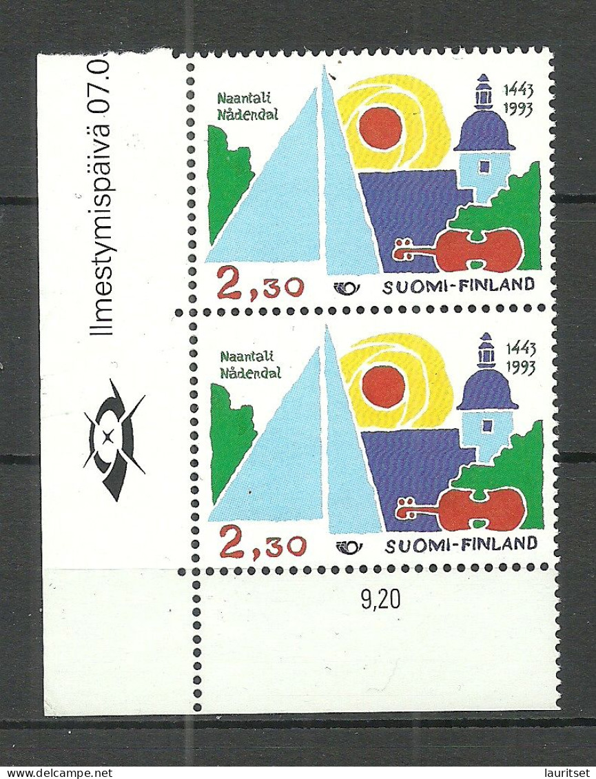 FINNLAND Finland 1993 Michel 1210 As Pair MNH Tourism Sheet Corner - Neufs